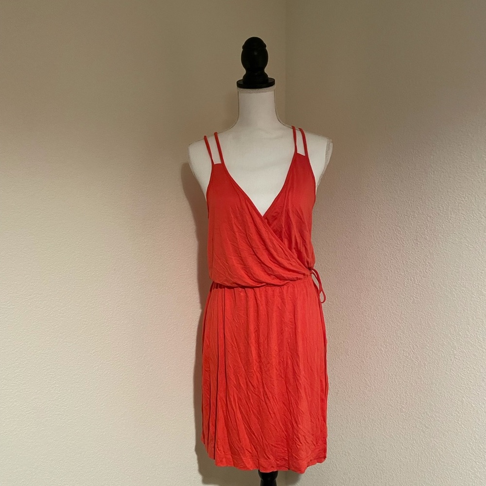 Orange  summer wrap dress